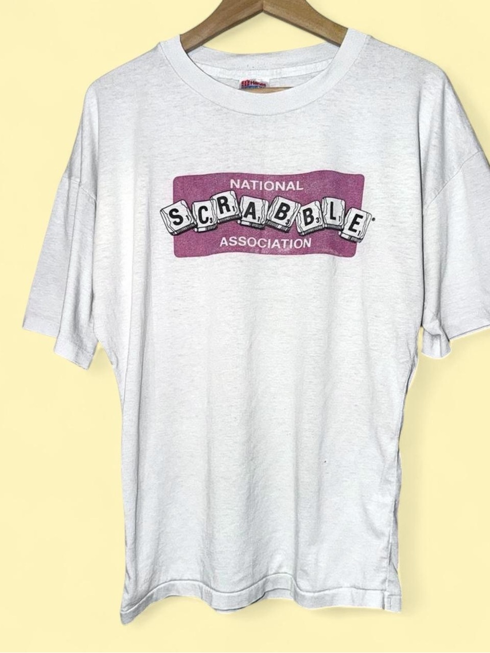 Vintage 90s Scrabble white t-shirt Size XL